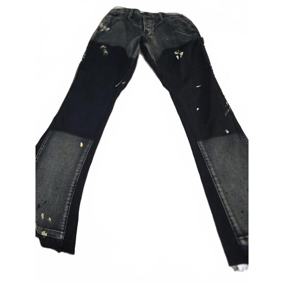 MNML G30 Jeans 30 NWT Paint Splatter Patch Knee Frayed Hem